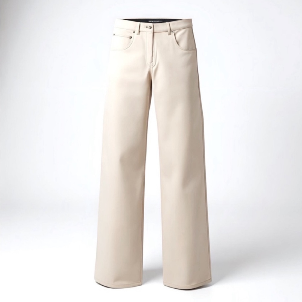 Thakoon Ecru High Waisted Denim Pants  Size 2 Elastic Waist New With Tags